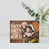 CARTE POSTALE FAIRE-PART RUSTIQUE MODERNE | ENREGISTRER LA DATE D'ANNONCE (Debout devant)