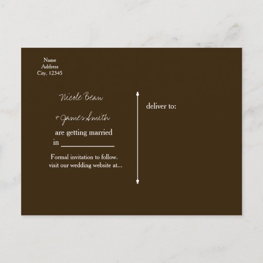 Carte Postale Faire-part Rustique Mossy Lighted Tree Mariage Enregistrer La (Dos)