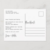 Carte Postale Faire-part Rustique Nous Avons Déplacé Élégant Aquarelle Bota (Dos)