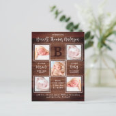 Carte Postale Faire-part rustique personnalisé de naissance avec (Debout devant)