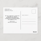 Carte Postale Faire-part rustique personnalisé de naissance avec (Dos)