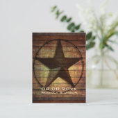 Carte Postale Faire-part rustique texas star mariage occidental enregistrer (Debout devant)
