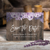 Carte Postale Faire-part Rustique violet Floral Grange Mariage Enregistrer