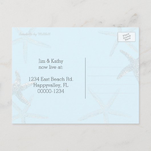 Carte Postale Faire-part Sable Dollar Côtier Nouvelle adresse (Dos)