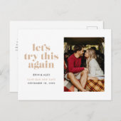 Carte Postale Faire-part Sable Essayons Encore Une Fois Changer la Date Mar (Devant / Derrière)