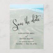 Carte Postale Faire-part Sable ondulé Eau aqua Plage moderne Enregistrez la (Devant)