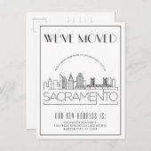 Carte Postale Faire-part Sacramento Modern Deco | Changement d'adresse (Devant / Derrière)