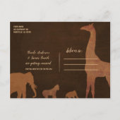 Carte Postale Faire-part Safari Brown Jungle Zoo Animaux Enregistrer la dat (Dos)