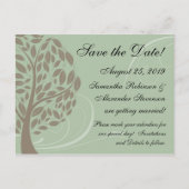 Carte Postale Faire-part Sage Green, Eco Tree Brown stylisé Enregistrer la  (Devant)