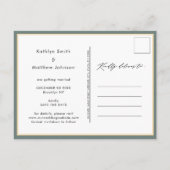 Carte Postale Faire-part Sage Green Élégant Script Mariage Enregistrer La D (Dos)