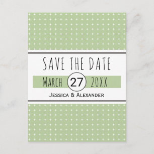 Carte Postale Faire-part Sage green typographie mariage Enregistrer la date