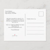 Carte Postale Faire-part Sage Vert Aquarelle Splash Enregistrer La Date (Dos)