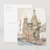 Carte Postale Faire-part Saint-Pétersbourg, Russie – Annonce Élégante (Devant / Derrière)