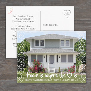 Carte Postale Faire-part Saint-Valentin Nouvelle Adresse Maison Photo Démén