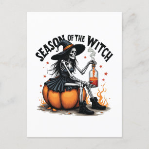 Carte Postale Faire-part Saison De La Sorcière Éffrayante Hallowee Wtich