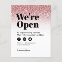 Salon de Beauté Ouvert pour les Affaires Rose Gold
