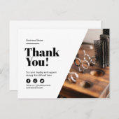 Carte Postale Faire-part Salon de coiffure avec fidélité Merci (Devant / Derrière)