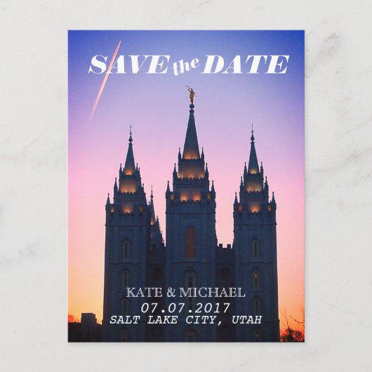 Carte Postale Faire-part Salt Lake City, Utah Temple Wedding Enregistrer la (Devant)