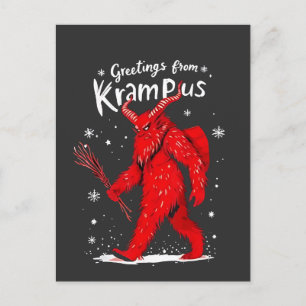 Carte Postale Faire-part Salutation de Noël de Krampus Xmas