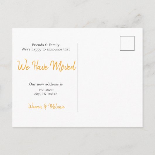 Carte Postale Faire-part Salutations Du Texas Moving (Dos)