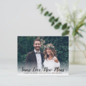 Carte Postale Faire-part Same Love Nouvelle Date Reportée Écriture Moderne (Debout devant)