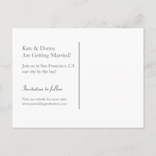 Carte Postale Faire-part San Francisco Enregistrer la date Ville Skyline (Dos)