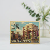 Carte Postale Faire-part San Francisco Save the Date Palace of Fine Arts (Debout devant)