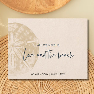 Carte Postale Faire-part Sand Dollar Beach Wedding Enregistrer la date