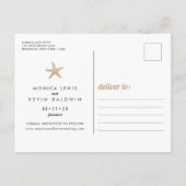 Carte Postale Faire-part Sand Ocean Beach Wedding Enregistrer la date (Dos)