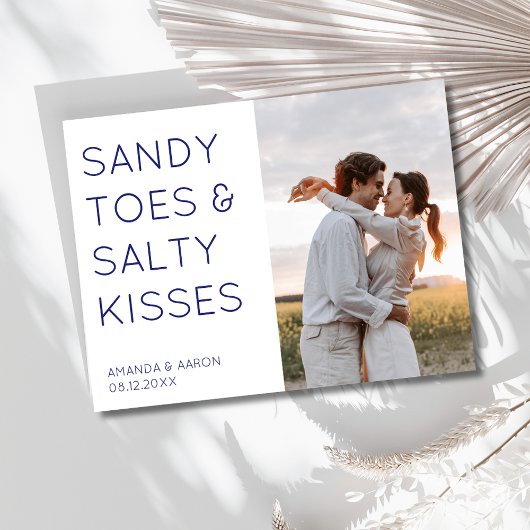 Carte Postale Faire-part Sandy Toes Photo Plage Mariage Sauvez la date