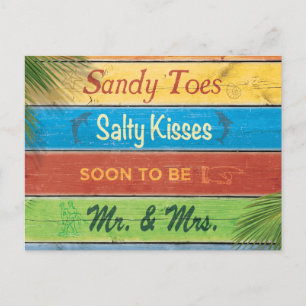 Carte Postale Faire-part Sandy Toes Salty Kisses Enregistrez la Date