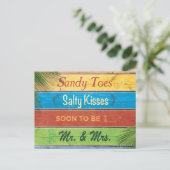Carte Postale Faire-part Sandy Toes Salty Kisses Enregistrez la Date (Debout devant)