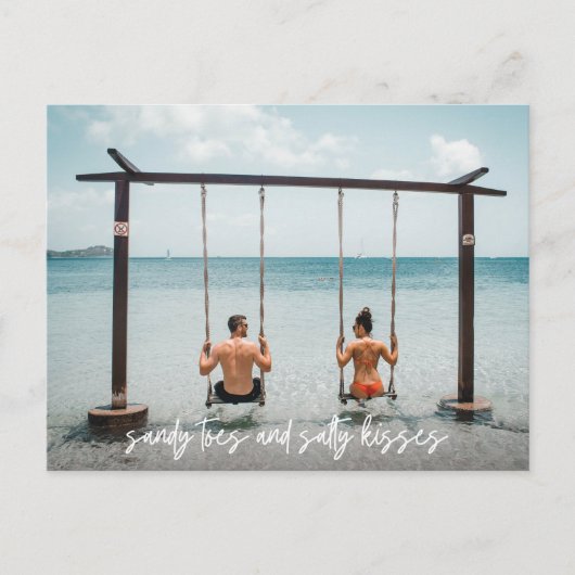 Carte Postale Faire-part Sandy Toes Salty Kisses Mariage Enregistrer la dat (Devant)