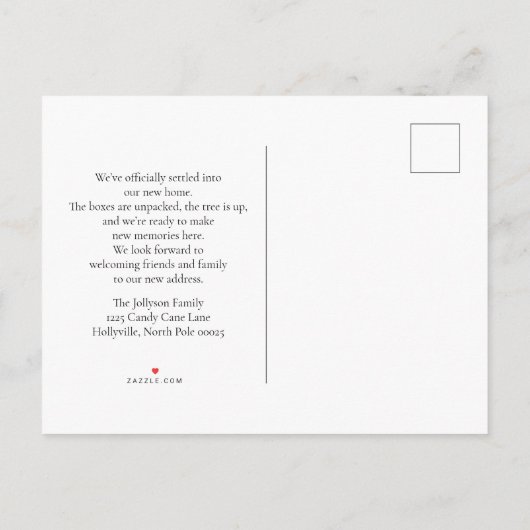 Carte Postale Faire-part Santa and Reindeer We've Move Announcement  (Dos)