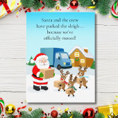 Carte Postale Faire-part Santa and Reindeer We've Move Announcement 