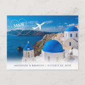 Carte Postale Faire-part Santorin Grèce Destination Mariage Enregistrer la  (Devant)