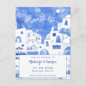 Carte Postale Faire-part Santorini Enregistrer La Date (Devant)