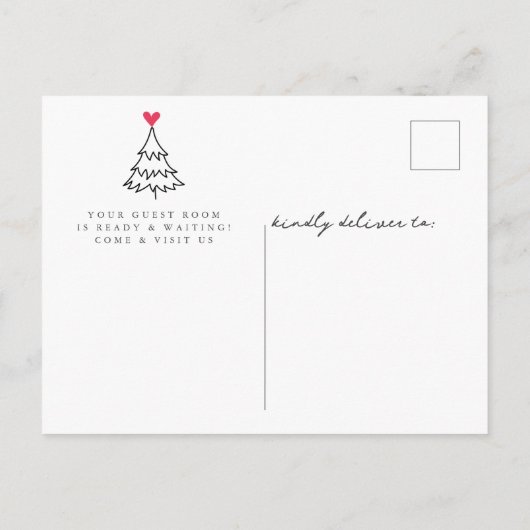 Carte Postale Faire-part Sapin de Noël sincère Nouvel emménagement (Dos)