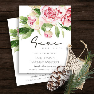 CARTE POSTALE FAIRE-PART SAUVEGARDE DE DATE DE FLORAL WATERCOLOR BLUSH TEND