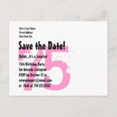 Carte Postale Faire-part Sauvegarder la date 75e anniversaire surprise S75A (Dos)