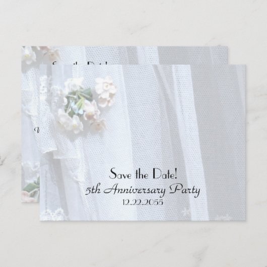 Carte Postale Faire-part Sauvegarder la date Annonce du 5ème anniversaire d (Devant / Derrière)