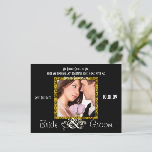 Carte Postale Faire-part Sauvegarder la date avec votre photo (Debout devant)