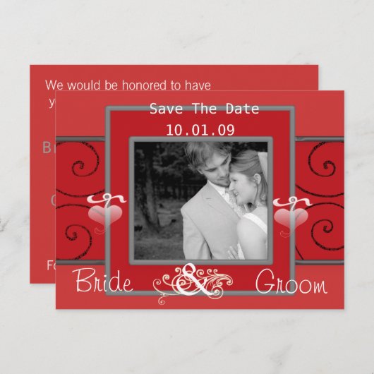 Carte Postale Faire-part Sauvegarder la date avec votre photo (Devant / Derrière)