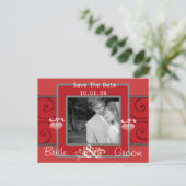 Carte Postale Faire-part Sauvegarder la date avec votre photo (Debout devant)