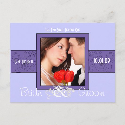 Carte Postale Faire-part Sauvegarder la date avec votre photo (Devant)