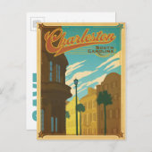 Carte Postale Faire-part Sauvegarder la date | Charleston, SC (Devant / Derrière)