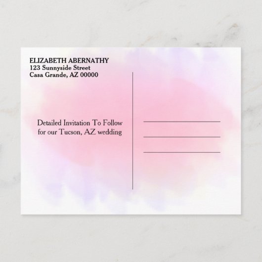 Carte Postale Faire-part  Sauvegarder la date de mariage simple photo perso (Dos)