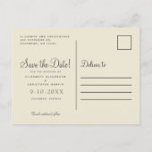 Carte Postale Faire-part Sauvegarder la date Élégants Mariages Botaniques F (Dos)