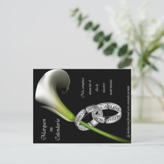 Carte Postale Faire-part Sauvegarder la date (espagnol) (Debout devant)