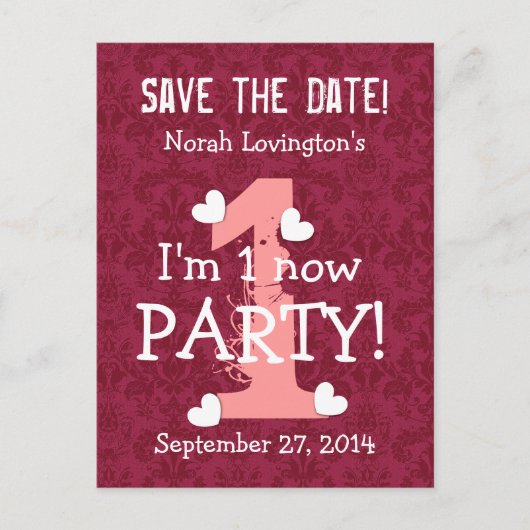 Carte Postale Faire-part Sauvegarder la date Je suis une fête d'anniversair (Devant)